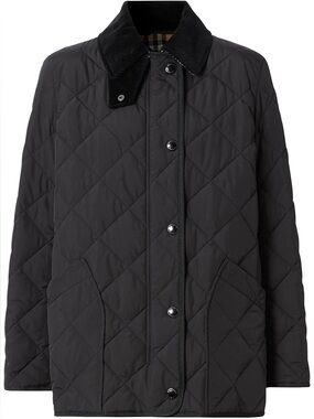 Burberry Diamond Quilted Barn Coat | Black | Size M